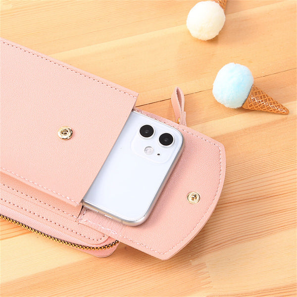 Women Pouch Bag Mobile Phone Bag PU Leather Crossbody Purse Wallet Shoulder Bags