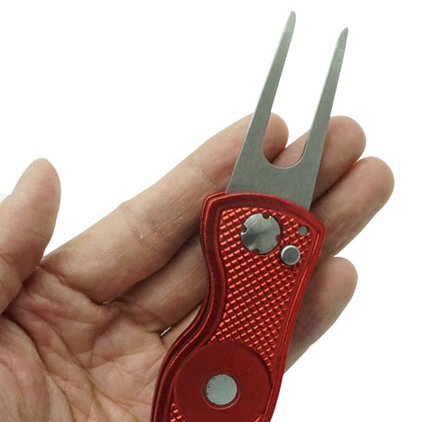 Steel Divot Repair Tool Cleaner Pitch Putting Golf Groove Pitchfork Ball Fork