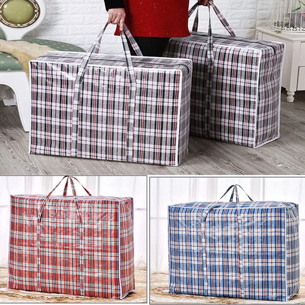 3/6/12X Stripe Bag Packing Storage Strip Shopping Travel Check House Moving Bags
