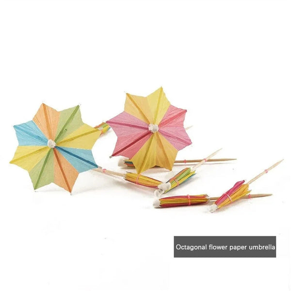 50Pcs Cocktail Drinking Drink Decoration Parasol Umbrella Picks Sticks Party AUS