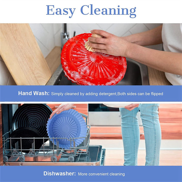 Air Fryer Silicone Pot Air Fryer Basket Liner Non-Stick Reusable Baking Tray AU