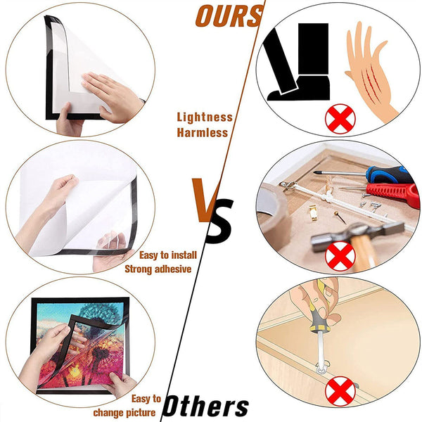 Sign Holder Display Poster Self Adhesive Magnetic A4 Wall Windows Door