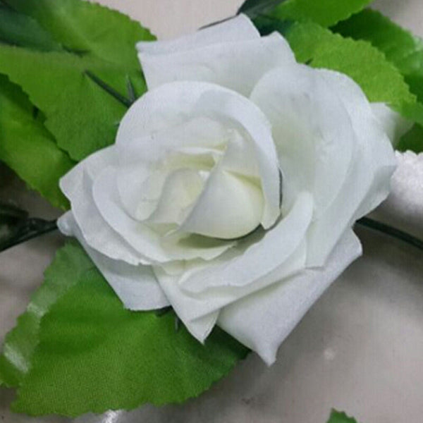 2X=4.8M Artificial Rose Garland Silk Flower Vine Ivy Wedding Yard Garden Decorti