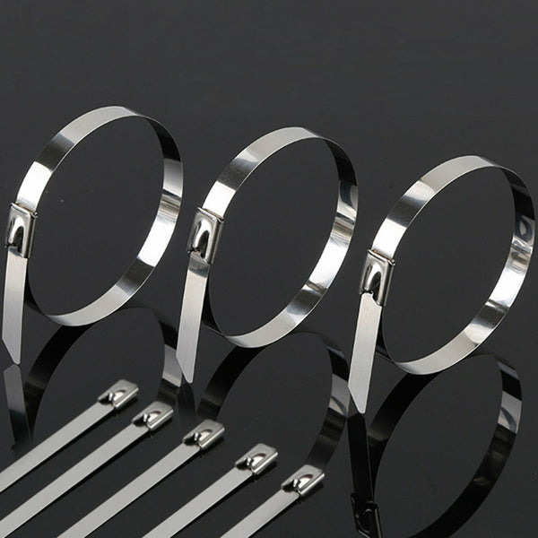 200PCS Stainless Steel Cable Ties SS304 Marine Grade Zip Strap Locking Wrap New