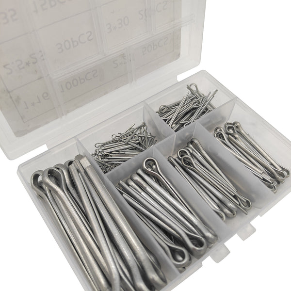 460PCS Stainless Steel Cotter Pin Assortment Set 6 Sizes Split Pins Spring Kit