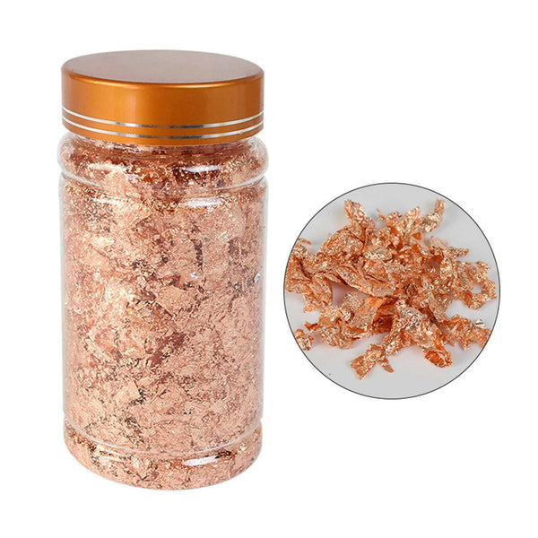 3PCS Gold & Silver & Rose Gold Foil Flakes Leaf Wrap Nail Art Acrylic Gel Polish