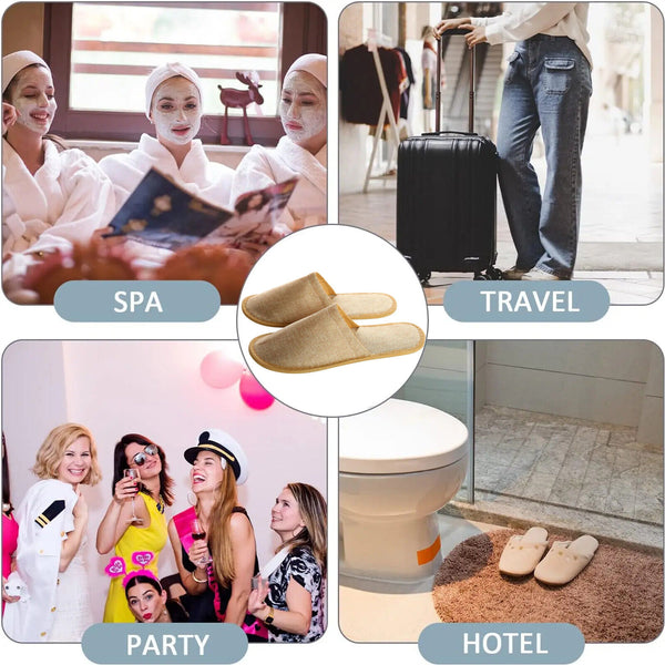 20/40/100Pairs Disposable Slippers Hotel Home Guest Closed Shoes Linen Shoes AUS