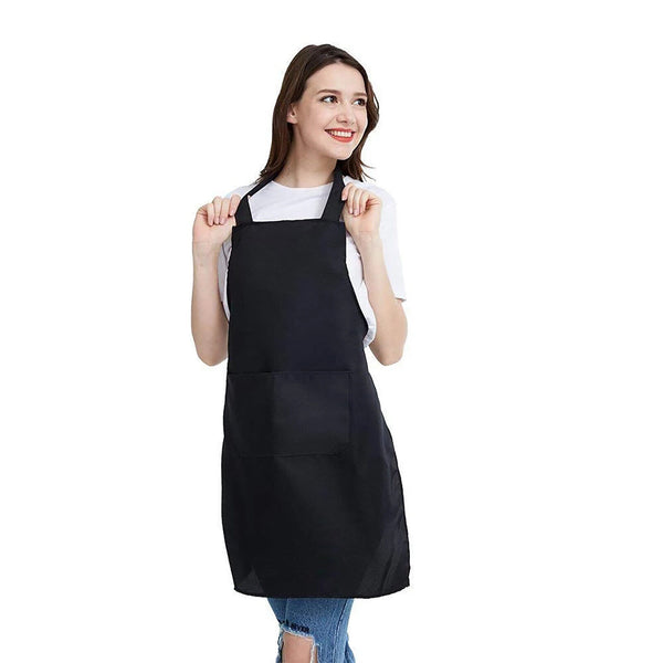 Plain Apron Bib Washable Pocket Butcher Waiter Chef Kitchen Cooking Craft Cafe