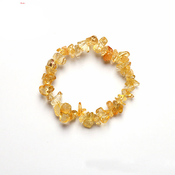 Natural Gemstone Tumbled Crystal Chip Bracelet Chakra Wicca Jewelry Rose Quartz