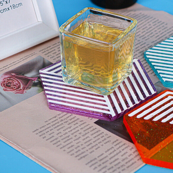 Silicone Coaster Mat Storage Holder Set Resin Casting Mold Epoxy DIY Mould Craft