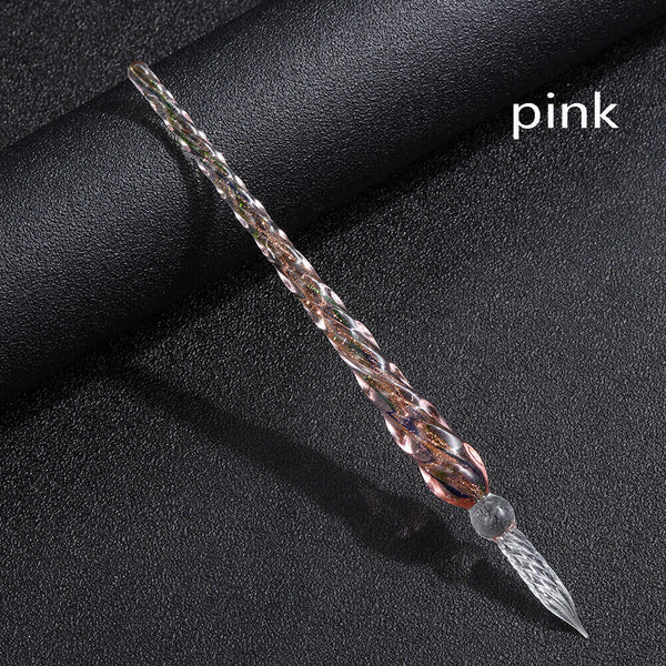 1/2X Glass Dipping Dip Fountain Pen Crystal Signature Ink Filling Calligraphy AU