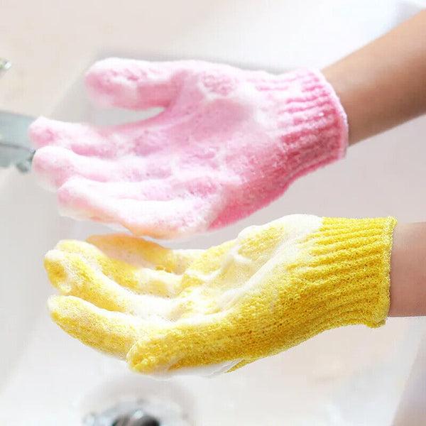 1 Pair Exfoliating Gloves Bath Shower Massage Spa Body Hand Scrub Mitt Towel AU