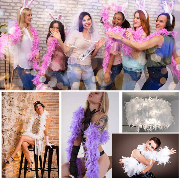 2M Feather Boa Stripe Fluffy Craft Costume Dress Up Wedding Party Flower Decor