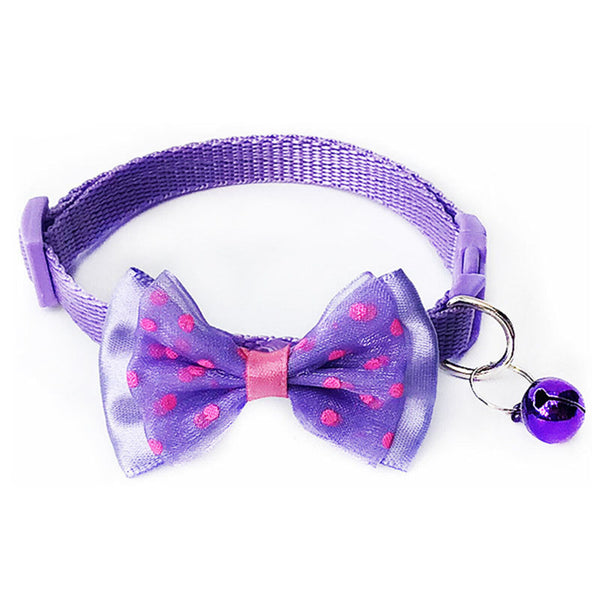 6X Bow Tie Cat Dog Kitten Collar with Breakaway Safety Release Buckle 19-32cm AU