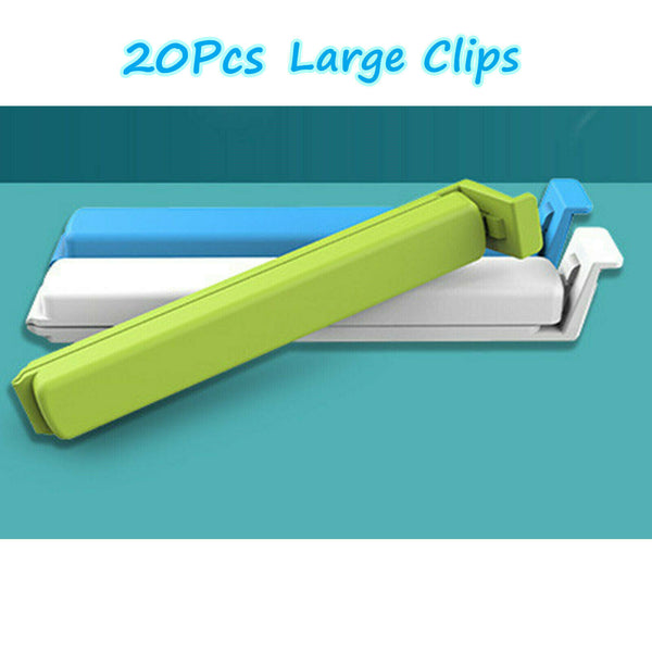 Plastic Food Storage Bag Sealing Clips Locks Mixed Color Sizes Large