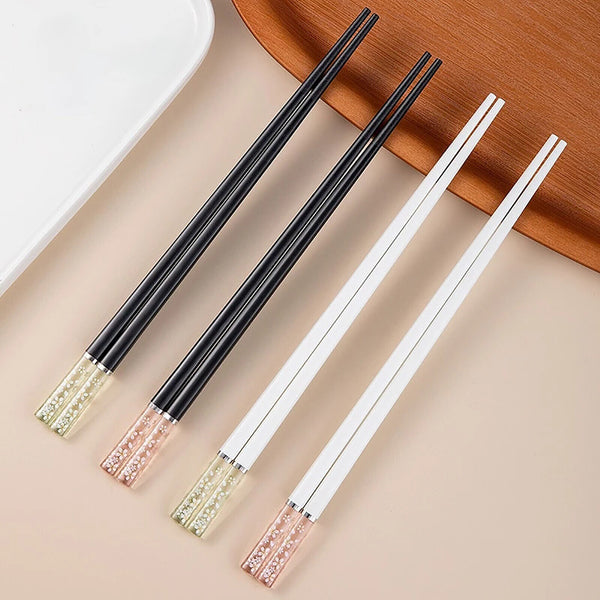 4Pairs Premium Quality Alloy Cherry Blossom Chopsticks Dishwasher Safe Chopstick