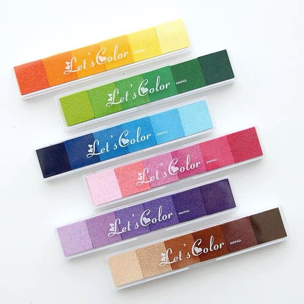 Gradient Color Ink Pad Inkpad Rubber Stamp Oil Based DIY Finger Print 10 Colours