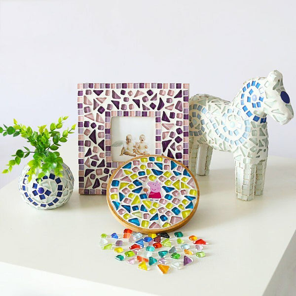 up to 2000x Mixed Crystal Glass Mosaic Tiles Kitchen Bathroom Art Craft Supplies
