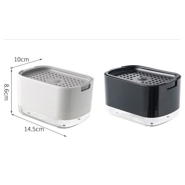 2in1 Soap Dispenser Pump Sponge Holder Countertop Dishwashing Liquid Containe AU