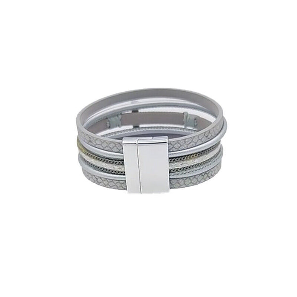 Men Cross Bracelet Multi-Layer Leather Wristband Stainless Steel Stylish Gift AU