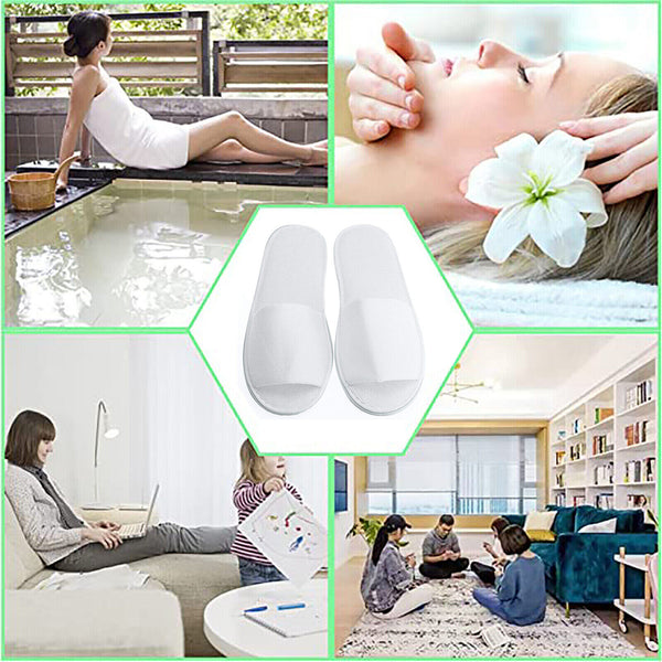 20 pairs SPA Hotel Guest Slippers Towelling Open Toe Disposable Shoes Household