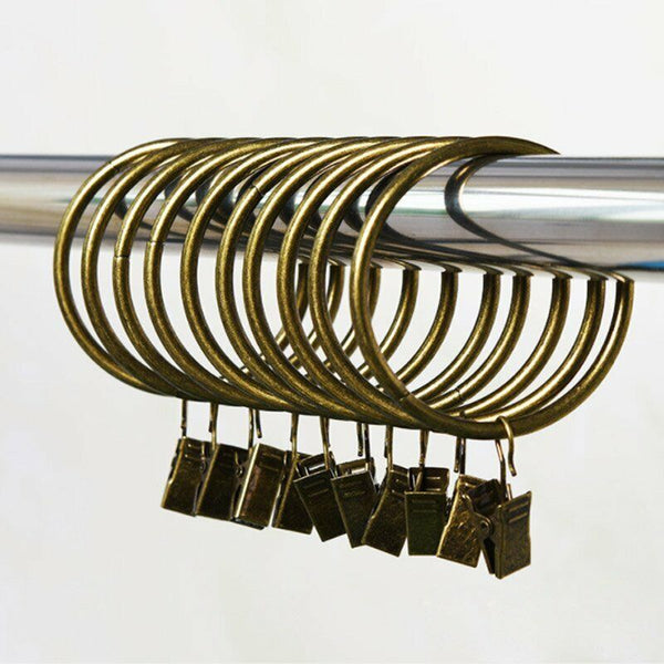 10pc Multipurpose Window Curtain Clothes Metal Clips Rings Hook Hanging 3 Colors