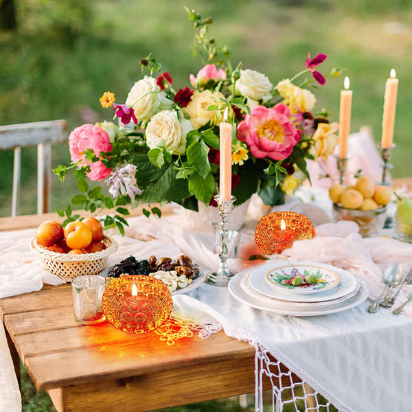 2PCS Candle Holder Tea Mould Candelabra Candlestick Resin Mold Party Home Decor