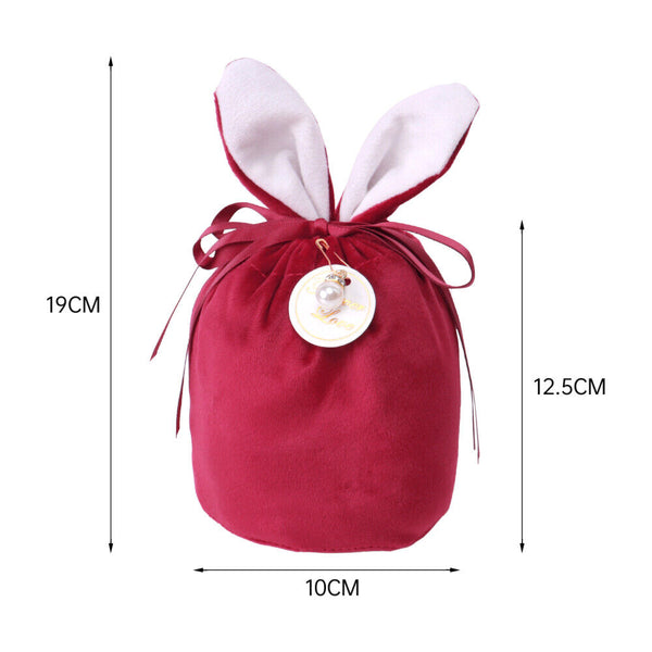 1-10x Easter Pouch Candy Bunny Jewelry Organizer Rabbit Wedding Gift Packing Bag
