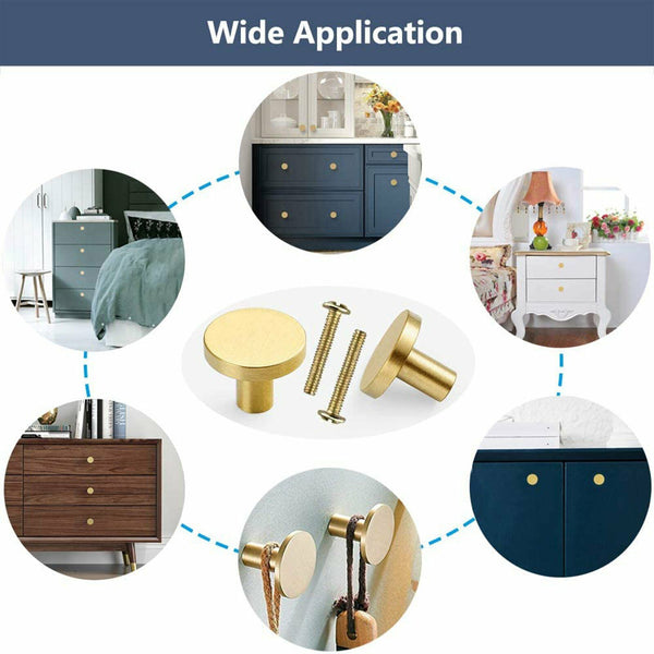 4-20X 25MM Kitchen Knobs Cabinet Pulls Handles Cupboard Drawer Furniture Brass