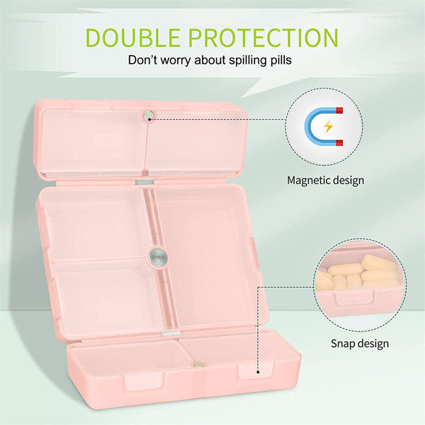 Pill Box Medicine Organizer Dispenser Box Case Travel Tablet Container Holder - Lets Party