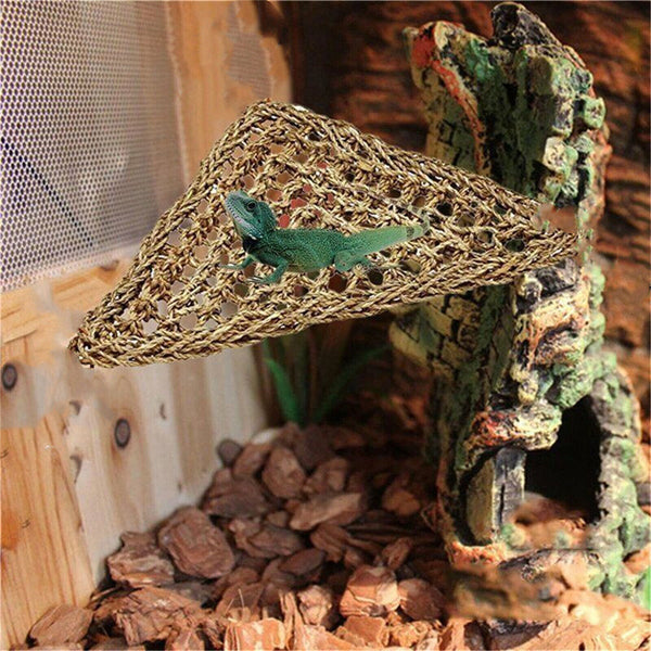 Reptile Hammock Lounger Lizard Basking Platform Dragon Hanging Swing Bearded New