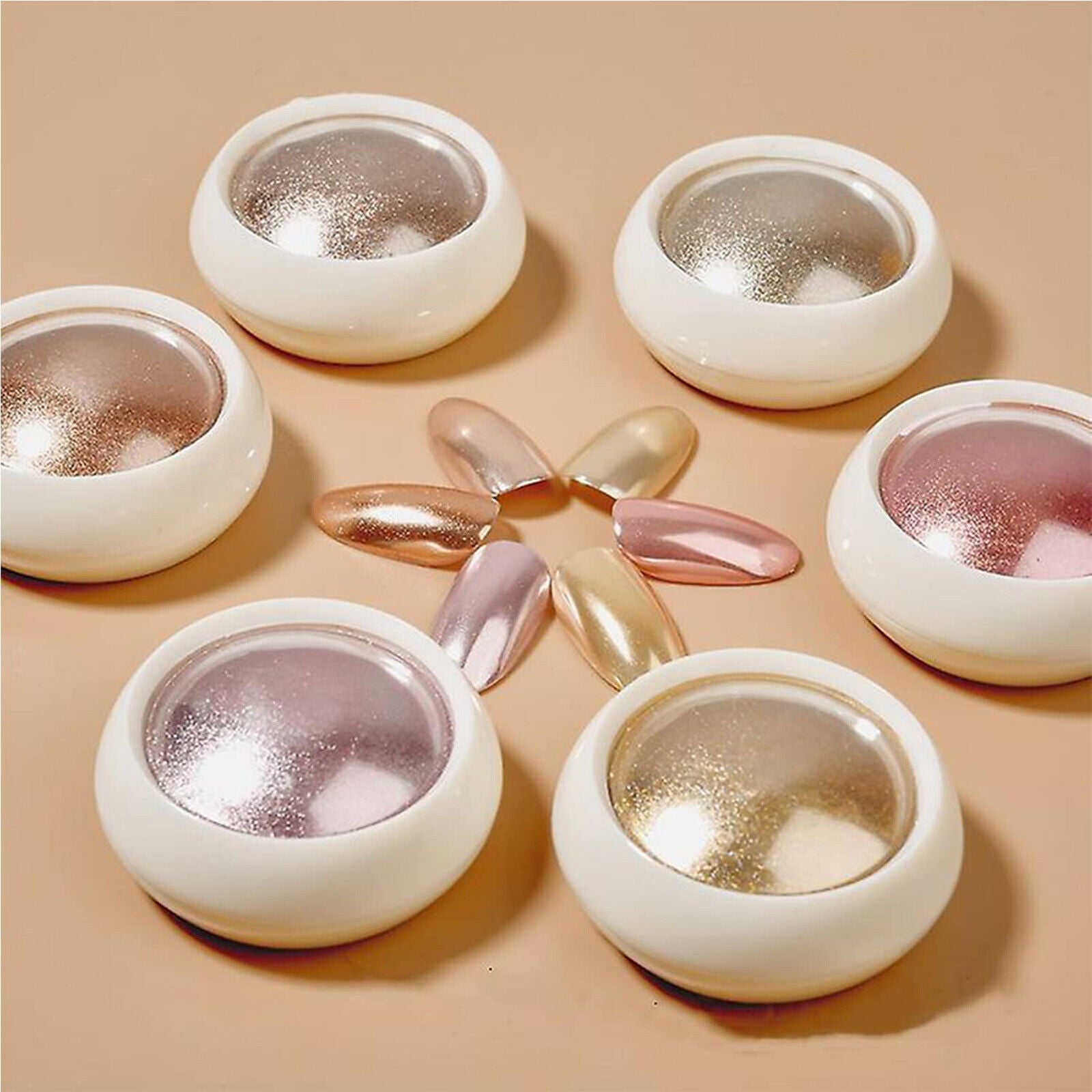 6 Colours Nail Mirror Effect Powder High Pigment Glitter Nail Art Dust Manicure