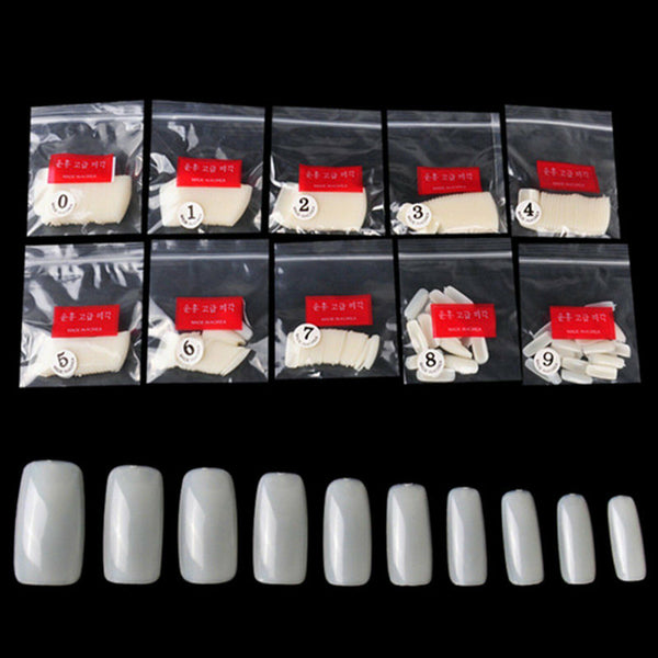 500Pcs Full Cover Nails Manicure Long Square False Finger tips Fake Nail Acrylic