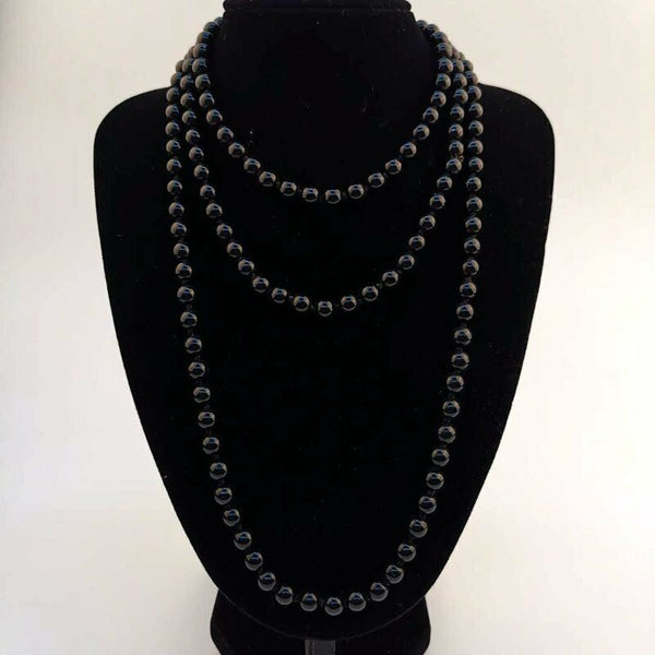 150cm Long Glass Faux Pearl Necklace 1920's Burlesque Snow Earing Wedding Party