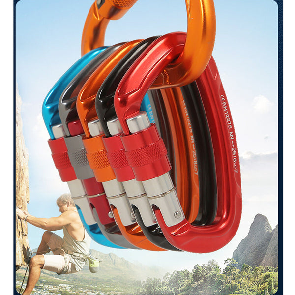 25KN Screwgate Locking Rock Climbing Carabiner Clip Aluminum D Ring Hook Buckle