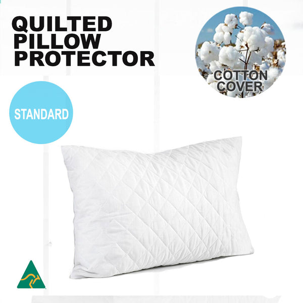 Aus Made Fitted Cotton Cover Quilted Mattress Protector Topper Underlay ALL SIZE - Lets Party