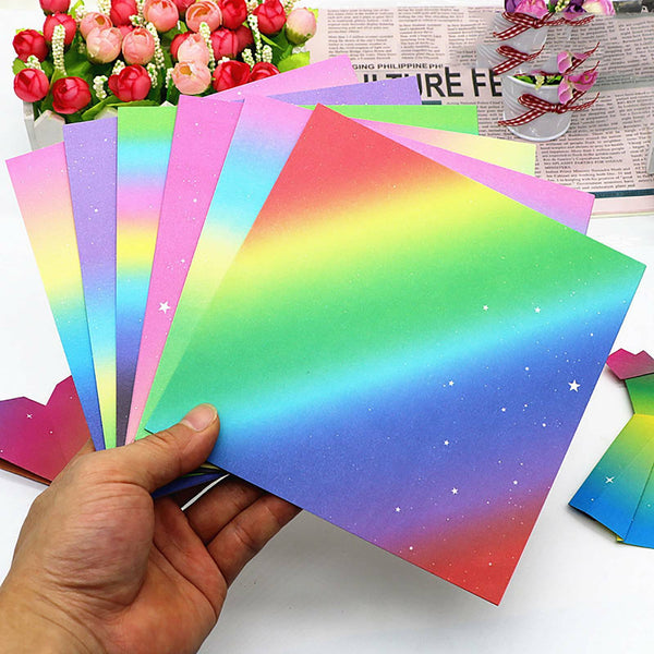 60 Sheets Japanes Origami Square Paper Craft Folding 15cm Rainbow Mix 6 Colour