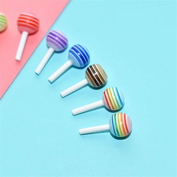 50x 3D Lollipop Shaped For Nail Coffin Tips Stickers Jewelry Decor Manicure AU