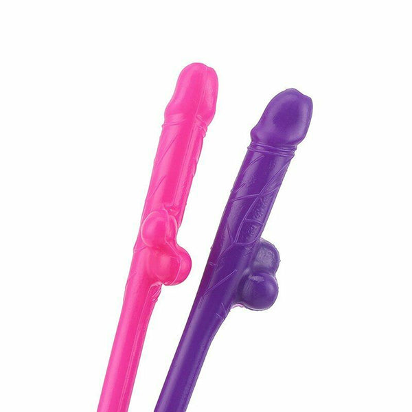 20/50X Willy Penis Dick Straw Hens Night Paty Straws Mix Colours Bachelorette - Lets Party