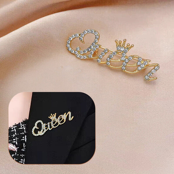 Fashion Diamond clothing pin English Letter Brooch For Women Jewelry Accessor-bf