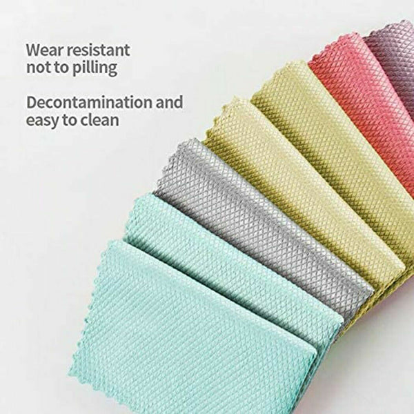 5/10X Fish Scale+Microfiber+Glass Cleaning Cloth Set Polish Towel Wipes Bulk AU