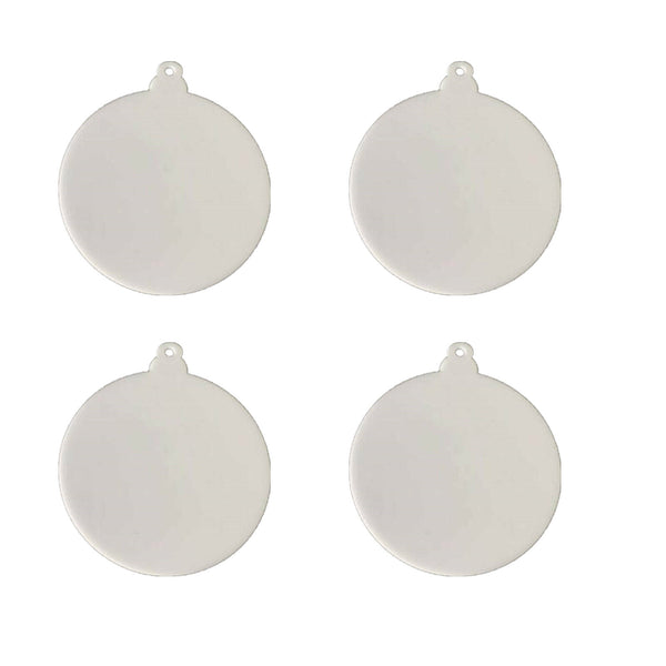 20 Pcs Clear Blank Acrylic Christmas Bauble DIY Xmas Decoration 75mm Flat Decor