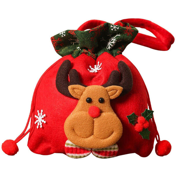 Christmas Candy Treat Bags Gift Wrapping Bag Xmas Party Drawstring Decor Bags AU