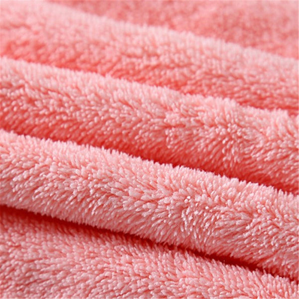 5X Coral Fleece Hand Towel Flower Kitchen Bath Hanging Water Absorbent Soft Wipe