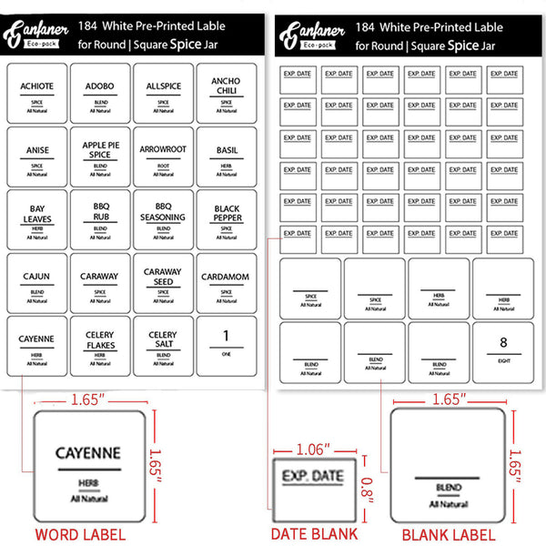 368 Jar Labels Stickers Decals Stickers Herb Spice Storage Pantry Kitchen Labels