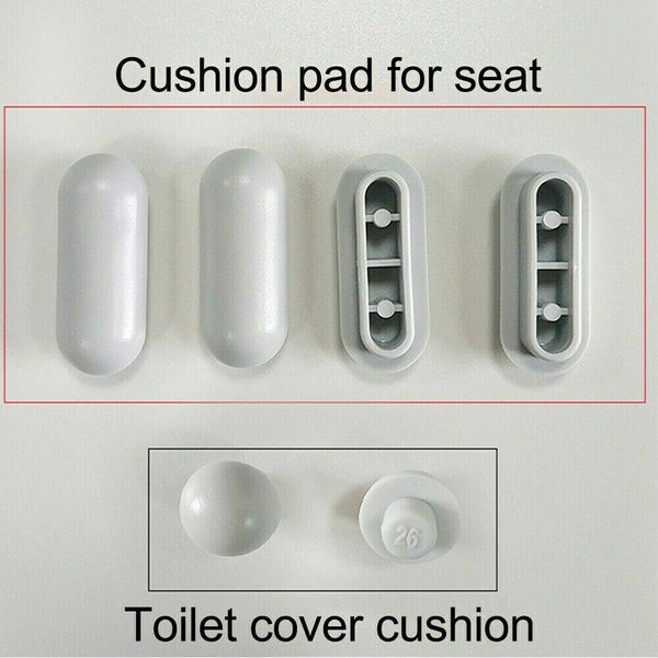 12Pcs Toilet Seat Buffers Bumpers Replacement Pads Grey Stop Bumper Accessories - Lets Party
