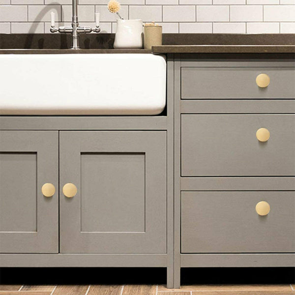 4-20X 25MM Kitchen Knobs Cabinet Pulls Handles Cupboard Drawer Furniture Brass