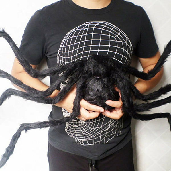 4Pcs Black Giant Spider Halloween Decoration Haunted House Prop Indoor Outdoor A - Lets Party
