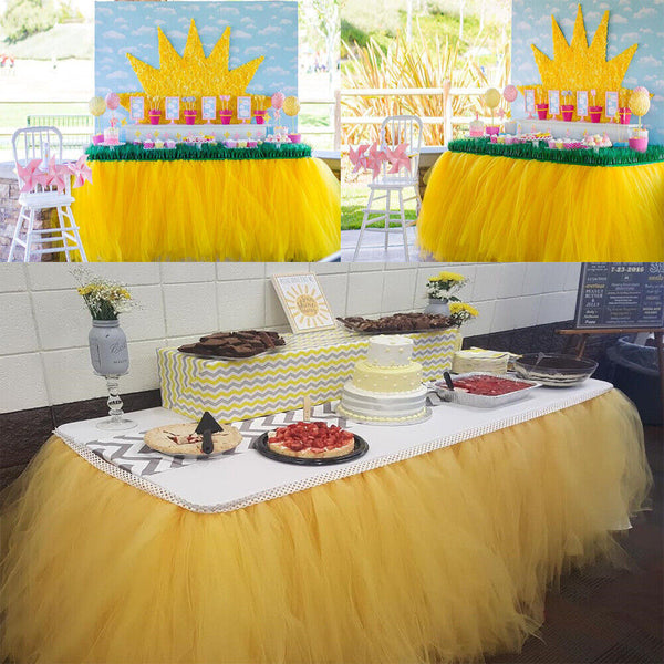 Tutu Tulle Table Skirt Fluffy Table Cloth Cover For Wedding Party Decor Fashion