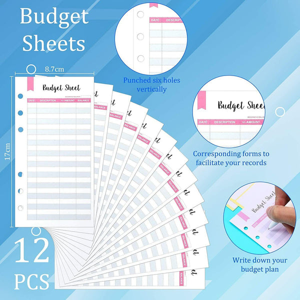 24 Pieces A6 Binder Budget Sheets Fit Budget Cash Envelope Binder Budget AU